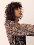Paisley Floral V Neck Mini Waisted Dress