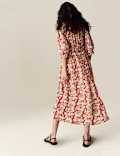 Floral V-Neck Midaxi Tea Dress