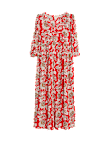 Floral V-Neck Midaxi Tea Dress