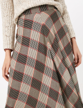 Checked Midi Skater Skirt