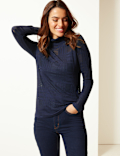 Checked Roll Neck Jumper