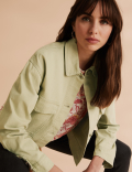 Denim Cropped Trucker Jacket