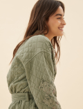Printed Quilted Longline Jacket