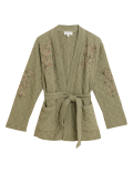Printed Quilted Longline Jacket