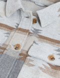 Printed Relaxed Shacket with Wool