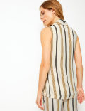 Striped Wrap Blouse