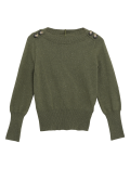 Boat Neck Long Sleeve Jumper with Wool