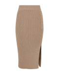Linen Blend Textured Knitted Midi Skirt