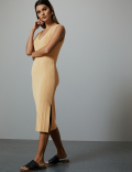 Textured V-Neck Knitted Dresses