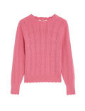 Pointelle Fitted Jumper with Wool