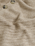 Textured Button Detail Jumper with Wool