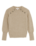 Textured Button Detail Jumper with Wool