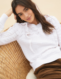 Crew Neck Frill Detail Jumper