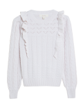 Crew Neck Frill Detail Jumper