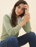 Textured Broderie Collared Cardigan