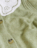 Textured Broderie Collared Cardigan