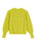 Textured Blouson Sleeve Jumper with Wool