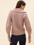 Cable Knit Polo Neck Jumper