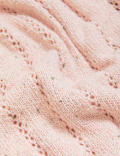 Cotton Rich Pointelle V-Neck Jumper