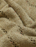 Cotton Rich Pointelle V-Neck Jumper