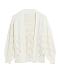 Cotton Rich Pointelle Relaxed Cardigan