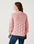 Cotton Rich Pointelle Relaxed Cardigan