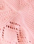 Cotton Rich Pointelle Relaxed Cardigan