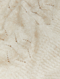 Cotton Blend Pointelle Crew Neck Jumper