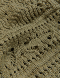 Pure Cotton Crochet Crew Neck Jumper