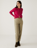 Cotton Rich Textured Jumper With Wool