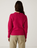 Cotton Rich Textured Jumper With Wool