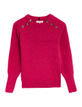 Cotton Rich Textured Jumper With Wool