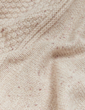 Cotton Rich Textured Jumper With Wool