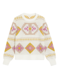 Patterned Round Neck Jumper with Wool