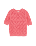 Pure Cotton Textured Round Neck Knitted Top