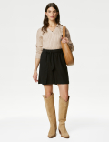 Cotton Rich Ribbed Collared Jumper
