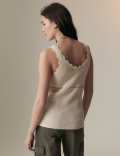 V-Neck Knitted Vest with Linen