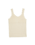 V-Neck Knitted Vest with Linen