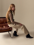 Merino Wool Blend Textured Knitted Vest