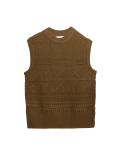 Merino Wool Blend Textured Knitted Vest