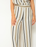 Striped Wide Leg Trousers