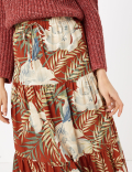Floral Print Fit & Flare Maxi Skirt