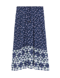 Geometric Floral Midaxi Tiered Skirt