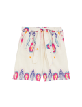 Linen Rich Printed High Waisted Shorts
