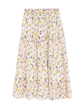 Sparkly Floral Maxi Tiered Skirt