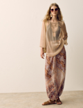 Sheer Paisley Balloon Trousers