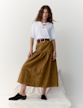Pure Cotton Midaxi Tiered Skirt
