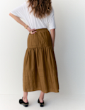 Pure Cotton Midaxi Tiered Skirt