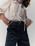 Pure Cotton Cord Wide Leg Trousers