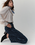 Pure Cotton Cord Wide Leg Trousers